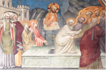 La resurrección de Lázaro, por Giovanni da Milano - Basílica de Santa Cruz, Florencia (Italia)